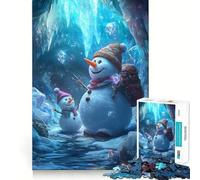 Muñecos de Nieve en una Cueva de Hielo Aventura Rompecabezas de 1000 Piezas para Adultos Regalos Desafío Mental Juguete fácil de Usar Corte preciso (50x75cm)