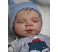 Muñecos Reborn Niño Bebes Reborn Muñecas bebé 19 Pulgadas Hechos a Mano con Cuerpo de Tela Suave como un bebé Real Ojos Cerrados