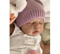 Muñecos Reborn Niño Bebes Reborn Originales Muñecas de bebé de 22 Pulgadas Hechos a Mano con Cuerpo de Tela Suave Ojos Cerrados Niño Real Life Baby Dolls