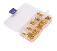 MUNEFE Anzuelos de Acero con Alto Contenido de Carbono, Surtido de anzuelos Circulares, Juego de anzuelos de Pesca Circulares con púas afiladas para Salvamento, 500 Piezas (El Tubo Dorado Paga 500