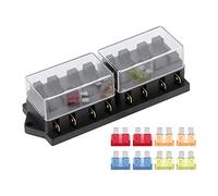 MUNEFE Blade Fused Holder, Car Long Blade Fused Holder Box, 8 Way Blade Fused Block Box Suitable for Any Vehicle (8pcs)