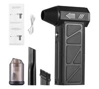 MUNEFE Dust Blower, Compressed Air Duster, Portable Jet Dry Blower, 4 in 1 160W Electric Air Duster with Light for Cleaning Blowing Inflating