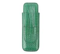 MUNEFE Estuche para Puros, Humidor de Puros Vintage de Cuero Suave, Estuche para Puros de Viaje, Humidor de Cuero portátil con 2 Dedos para Amantes de los Puros (Verde)