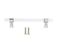 MUNEFE Manija de acrílico de cristal, perilla de cristal para gabinete de cocina transparente, tiradores de cajones de acrílico transparente y plateado para gabinetes, cajones y (B01277S paso de