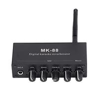 MUNEFE MK 88 Amplificador estéreo con reverberador Digital, Bluetooth 5.0, Entrada de micrófono Doble, Mini Amplificador DC 12 V, sistemass Mezclador de Karaoke para KTV, hogar