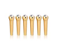 MUNEFE Pins de puente de guitarra de 6pcs, alfileres de puentes de guitarra de latón clavijas, clavija de guitarra acústica para pines para la guitarra acústica folk (Blanco)
