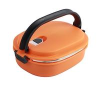 MUNEFE Portátil Inoxidable Fiambrera Contenedor, Recipiente Termo Cuadrado Para Comida Caliente, Contenitore Termico Per Alimenti Caldi Para Acampadas Y Picnics Al Aire Libre (1 capa naranja)