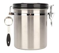 MUNEFE Recipiente hermético para granos de café de acero inoxidable, tarro de café hermético de acero inoxidable, bote de café con válvula de liberación para almacenamiento de (1.5L)