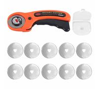 MUNEFE Rotarys Cutter for Fabric, Fabric Cutter Rotarys Tool, Fabric Cutter Set, Suitable for Effortlessly and Efficiently Cutting Various Materials (Cutting knife + 10 blades)