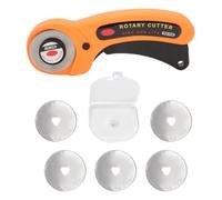 MUNEFE Rotarys Cutter for Fabric, Fabric Cutter Rotarys Tool, Fabric Cutter Set, Suitable for Effortlessly and Efficiently Cutting Various Materials (Cutting knife + 5 blades)