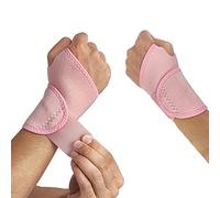 Muñequera de Compresión, Transpirable, Talla Única para Mano Izquierda o Derecha, Ajustable para Alivio del Dolor Tendinitis, Artritis, Síndrome Túnel Carpiano, Levantamiento de Pesas (1par (Rosado))