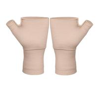 Muñequera de Soporte 1 par de compresión muñeca Pulgar Banda cinturón túnel carpiano Manos Soporte Correa Manga Golf(Beige,S)