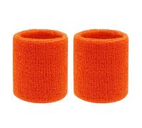 Muñequera Deportiva 2 muñequeras de Toalla for Baloncesto, Tenis, Gimnasio, Deportes, for el Sudor, Voleibol for Hombres y Mujeres(Orange)