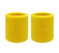 Muñequera Deportiva 2 muñequeras de Toalla for Baloncesto, Tenis, Gimnasio, Deportes, for el Sudor, Voleibol for Hombres y Mujeres(Yellow)