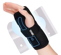 Muñequera Férula Transpirable con 2 Férulas Metálicas para Túnel Carpiano Fracturas y Dolor de Muñeca Esguinces Negra Derecha