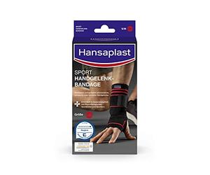 Muñequera Hansaplast Sport, el soporte de muñeca protege y apoya la articulación, protector de muñeca adecuado para la muñeca derecha e izquierda, talla M/L