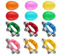 Muñequera multicolor con forma de campana, huevos, ritmo musical, pie, sonajero, juego de instrumentos para niños, instrumento Orff