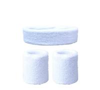 Muñequera Padel Conjunto de Diadema y muñequera Deportiva, Toalla, algodón, muñequeras for Gimnasio, Ciclismo, Baloncesto, Tenis, Banda for la Cabeza(White)