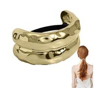 Muñequera para coleta, goma para el pelo decorativa, soporte para cola de caballo único para el cabello, pulsera para el pelo con banda de metal para cenas diarias, excursiones informales
