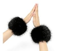 Muñequera peluda, mangas de invierno de felpa suave con ajuste elástico, calentadores de muñeca para comodidad en clima frío, accesorio de de temporada de cola larga | Para, patinaje al