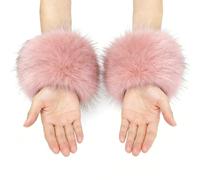 Muñequera peluda, mangas de invierno de felpa suave con ajuste elástico, calentadores de muñeca para comodidad en clima frío, accesorio de de temporada de cola larga | Para, patinaje al