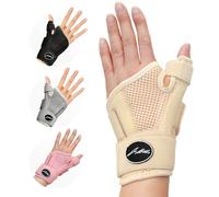 Muñequera Pulgar con Férula Dedo Desarrollada por Médicos - Muñequera Tendinitis Pulgar Ajustable a Cualquier Tamaño para Hombre y Mujer - Para Mano Derecha e Izquierda - Manual Incluido - Amarillo