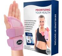 Muñequera Tendinitis Muñeca Desarrollada por Médicos - Muñequera Deportiva Ajustable Mano Izquierda para Alivio de Lesiones de Muñeca, Tendinitis, Síndrome Túnel Carpiano [1 Unidad, Rosa]