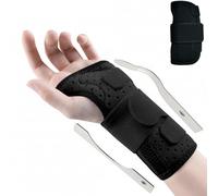 Muñequera Tunel Carpiano, Muñequera con 2 Férulas Aluminio Extraíble, Ferula Tunel Carpiano Transpirable Ajustable, Wrist Support Soporte de Mano para Esguinces Tendinitis Artritis (Izquierda, M)