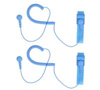 Muñequeras antiestáticas con cable de conexión a tierra, muñequera ESD ajustable reutilizable, cordón largo en espiral, 2 uds.