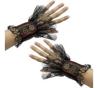 Muñequeras de encaje para mujer, pulsera de encaje, mangas elásticas transpirables para carnaval, caza, casa, mascarada, actividades escolares, organizadores de, actuaciones escénicas