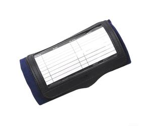 Muñequeras de fútbol para jugar, guía de mariscal de campo de triple bolsillo, ajuste elástico, herramienta de entrenamiento atlético, azul marino, 17 x 10,8 cm