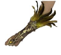 Muñequeras de plumas para mujer, color negro, vintage, puño de plumas, alas de encaje, pulseras góticas, accesorios para carnaval, Navidad, disfraz, juego de rol