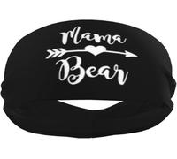 Muñequeras Deportivas Mama Bear para Hombre y Mujer, muñequeras y Diademas elásticas Antideslizantes para Baloncesto, Tenis, Entrenamiento, Gimnasio y Yoga. Absorbentes y Transpirables (Negras).
