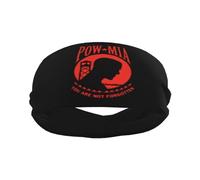Muñequeras Deportivas Pow MIA You Are Not Forgotten para Hombre y Mujer, Antideslizantes, elásticas, para Baloncesto, Tenis, Entrenamiento, Gimnasio, Yoga, absorbentes y Transpirables (Negras)