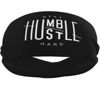 Muñequeras deportivas Stay Humble Hustle Hard para hombre y mujer, muñequeras y diademas elásticas antideslizantes para baloncesto, tenis, entrenamiento, gimnasio y yoga. Absorbentes y transpirables (