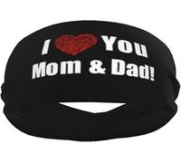 Muñequeras Deportivas Te Amo, mamá y papá para Hombre y Mujer, muñequeras y Diademas elásticas Antideslizantes para Baloncesto, Tenis, Entrenamiento, Gimnasio y Yoga. Absorbentes y Transpirables (ne