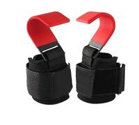Muñequeras Gym 2 ganchos for levantamiento de pesas con muñequeras, correas for barra mano, refuerzo for dominadas y gimnasio(Red-2pcs)
