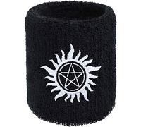 muñequeras Gym con diseño Bordado de Anti Possession, absorbentes de Felpa, como Regalo para Festivales de Heavy Metal y Fans de Supernatural