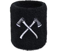 muñequeras Gym con diseño de Hacha Cruzada Estilo leñador, absorbentes de Felpa, para Trabajadores forestales y Amantes del Estilo Vikingo