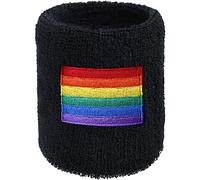 muñequeras Gym con diseño de la Bandera arcoíris LGBTQ, Bordadas con Amor es Amor, Regalo como símbolo de Orgullo y Paz