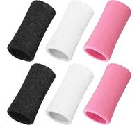 Muñequeras largas deportivas de 6 pulgadas, banda elástica atlética, muñequeras para gimnasia, tenis, actividades al aire libre (negro, blanco, rosa)