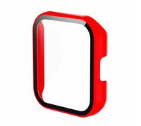 Muñequeras Muñequeras Pro para Realme-watch Pc + Estuche adecuado Estuche para reloj Todo en 2 Películas accesorios de pulsera inteligente Pulseras Personalizadas Caucho Silicona (Red, One Size)