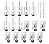 MUNGHOK 16 patas niveladoras para cargas pesadas, patas de mesa, 50 mm y 100 mm, patas ajustables en altura, patas ajustables para muebles, montaje lateral, patas regulables para muebles