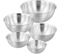 MUNGHOK Juego de 5 cuencos de acero inoxidable, 5 tamaños de cuencos, 800 ml, 1200 ml, 1800 ml, 2200 ml, 4000 ml, cuenco para mezclar, ensaladeras, cuencos para servir salsas, aperitivos, cereales,