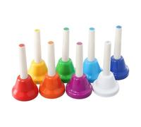 MUNGHOK Juego de 8 campanas de mano, 8 notas, campanas diatónicas, campanas de metal, campanas musicales, campanas coloridas para festivales, clases de música, coro de iglesia, aprendizaje del ritmo