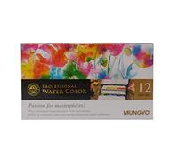 MUNGYO Juego de acuarela profesional, estuche de lata, 12 unidades