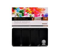 Mungyo Juego Profesional de Acuarelas de tamaño Medio en Estuche de Lata/Paleta de Mezcla Integral en la Tapa (48 Colores)