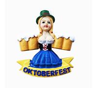 Munich Alemania 3D Oktoberfest Chica Imán de Nevera Regalo de Recuerdo, Resina Hecha a Mano Munich Imán de Nevera Colección de decoración para el hogar y la Cocina