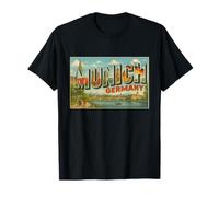 Múnich Alemania 50s Vintage Viaje Souvenir Poster Art Graphic Camiseta