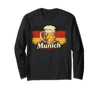 Múnich Baviera Alemania Bandera Cerveza Amante Vintage Manga Larga